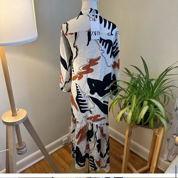 NWT ZARA • 50% OFF • Gorgeous Zara Printed Midi Dress • Size S/XS - Picture 13 of 15